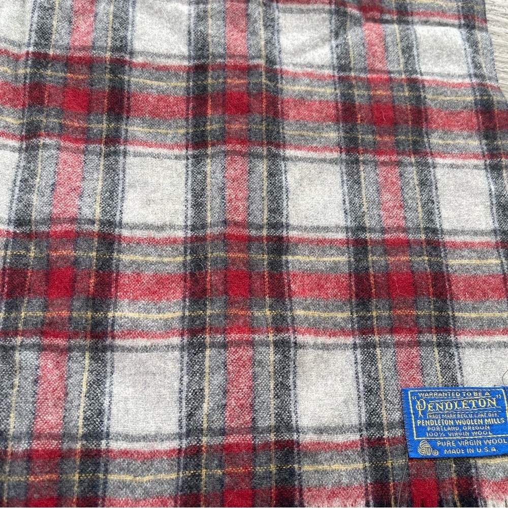 Pendleton Woolen Mills Vintage Wool Plaid Scarf Wrap Unisex - Picture 4 of 6